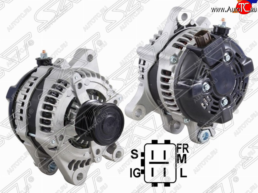 11 749 р. Генератор SAT (2,7 2TRFE 130A)  Toyota Hiace  H200 (2004-2017) минивэн (Япония) дорестайлинг , минивэн (Япония) 1-ый рестайлинг, минивэн (Япония) 2-ой рестайлинг, минивэн (Япония) 3-ий рестайлинг  с доставкой в г. Белгород