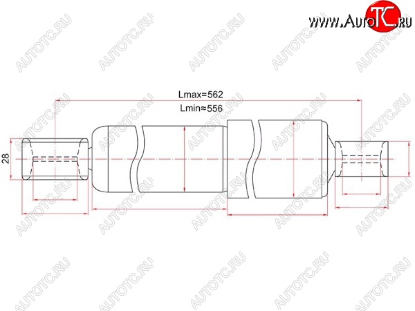 2 199 р. Амортизатор задний SAT (устанавливается на левую или правую сторону) Toyota Hiace H100 минивэн дорестайлинг (Япония) (1989-1993)  с доставкой в г. Белгород