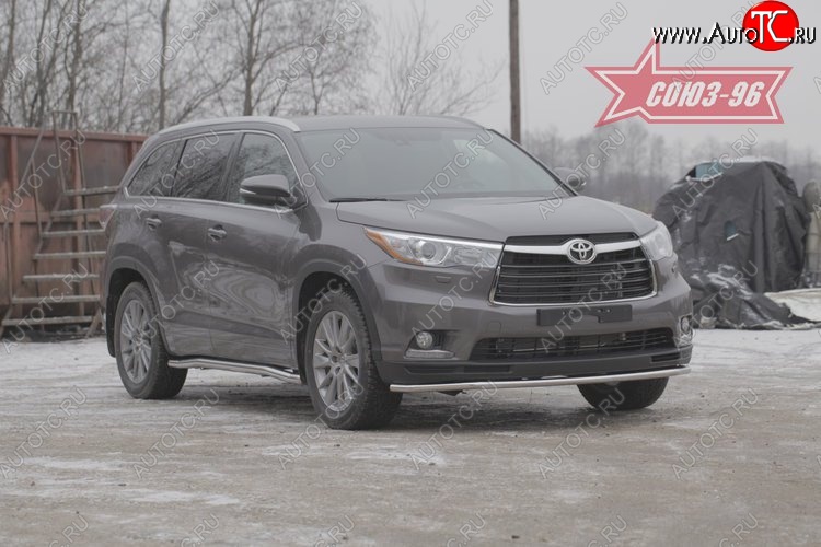 11 879 р. Защита переднего бампера одинарная Souz-96 (d42) Toyota Highlander XU50 дорестайлинг (2013-2017)  с доставкой в г. Белгород