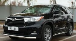 16 999 р. Одинарная защита переднего бампера диаметром 63 мм SLITKOFF  Toyota Highlander  XU50 (2013-2017) дорестайлинг  с доставкой в г. Белгород. Увеличить фотографию 2