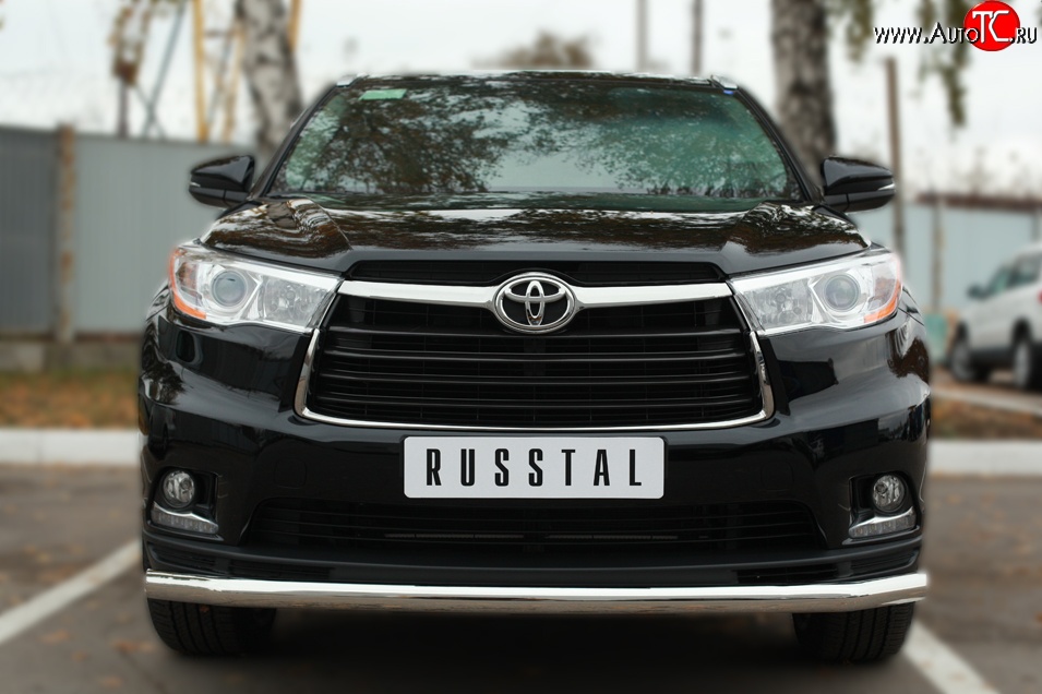 16 999 р. Одинарная защита переднего бампера диаметром 63 мм SLITKOFF  Toyota Highlander  XU50 (2013-2017) дорестайлинг  с доставкой в г. Белгород