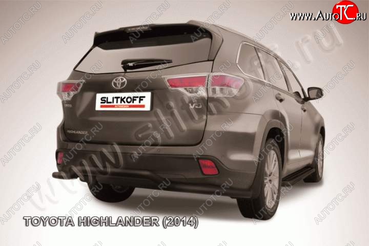 10 999 р. Защита задняя Slitkoff Toyota Highlander XU50 дорестайлинг (2013-2017) (Цвет: серебристый)  с доставкой в г. Белгород