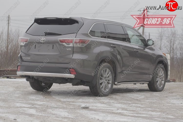 1 169 р. Защита заднего бампера Souz-96 рестайлинг (овал 75х42) Toyota Highlander XU50 дорестайлинг (2013-2017)  с доставкой в г. Белгород