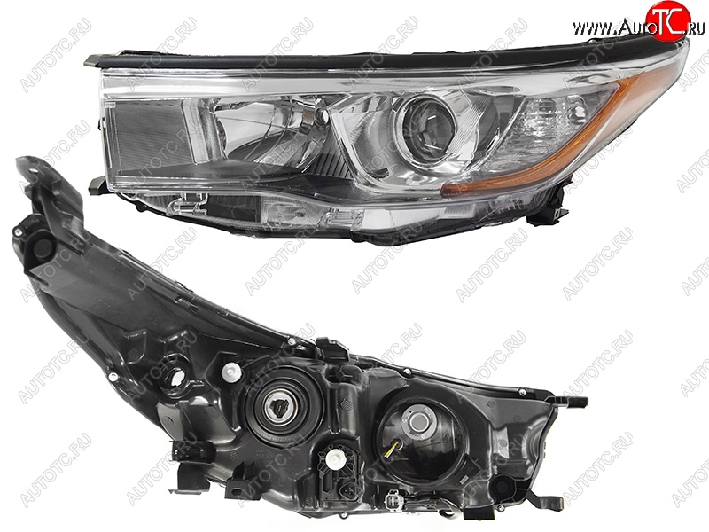 9 699 р. Левая фара SAT Toyota Highlander XU50 дорестайлинг (2013-2017)  с доставкой в г. Белгород
