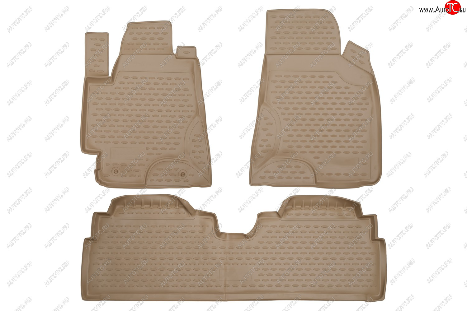 9 649 р. Коврики в салон Element 3 шт. (полиуретан)  Toyota Highlander  XU20 - Kluger  XU20 (Цвет: бежевый)  с доставкой в г. Белгород