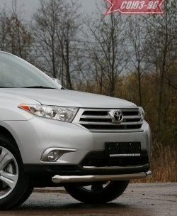 Одинарная защита переднего бампера (d76) Souz-96 Toyota Highlander  XU40 (2010-2013) рестайлинг