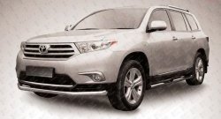 Одинарная защита переднего бампера из трубы диаметром 57 мм Slitkoff Toyota Highlander  XU40 (2010-2013) рестайлинг