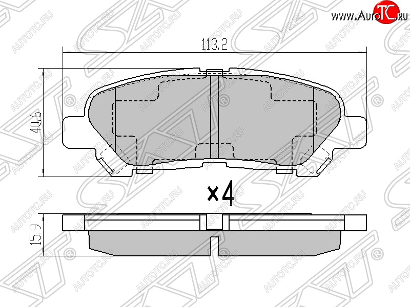 639 р. Колодки тормозные SAT (задние) Toyota Highlander XU40 рестайлинг (2010-2013)  с доставкой в г. Белгород