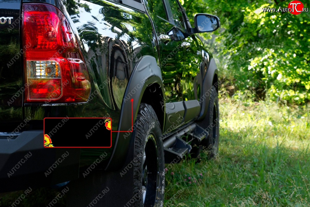 7 999 р. Расширитель арки RA (25 мм, задний правый) Toyota Hilux AN120 дорестайлинг (2016-2020) (Поверхность глянец под покраску, Неокрашенный)  с доставкой в г. Белгород