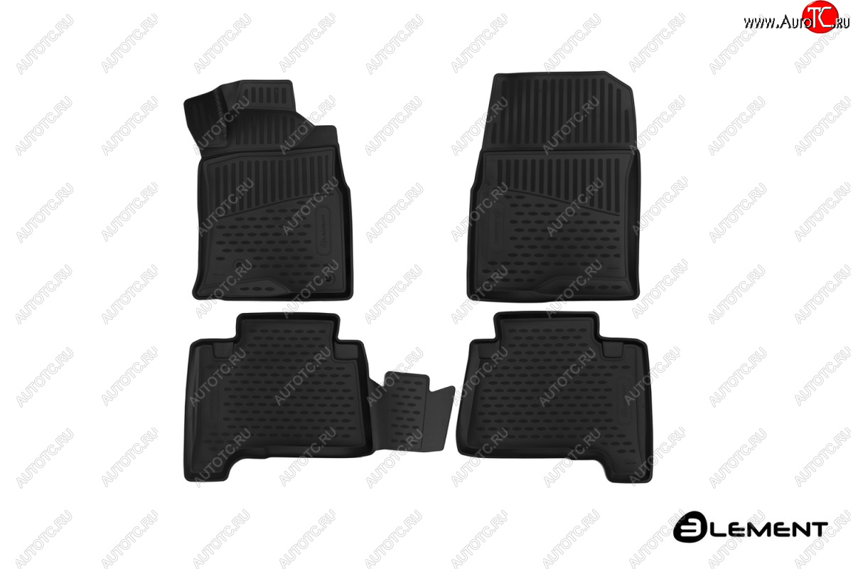 6 649 р. Комплект 3D ковриков салона Element (полиуретан) П.Р Toyota Hilux Surf N210 дорестайлинг (2002-2005) (Черные)  с доставкой в г. Белгород