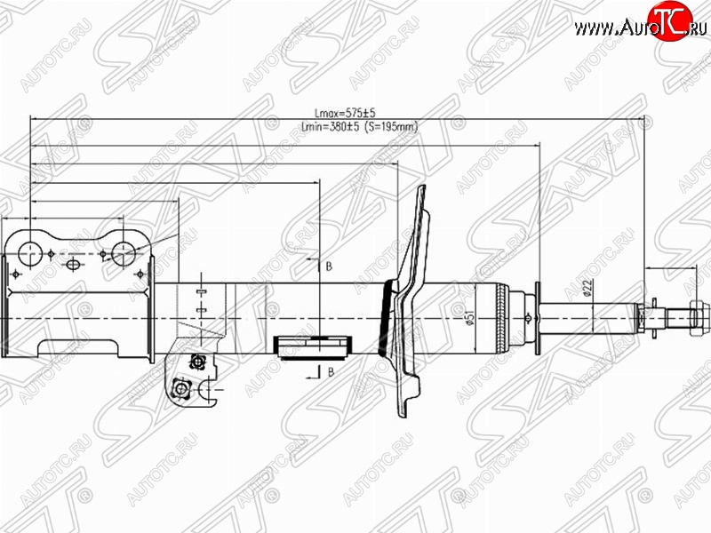 3 699 р. Правый амортизатор передний SAT Toyota Ipsum ACM20 дорестайлинг (2001-2003)  с доставкой в г. Белгород