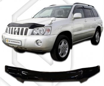 2 399 р. Дефлектор капота CA-Plastiс Toyota Kluger XU20 дорестайлинг (2000-2003) (серия Classic черный, Без надписи)  с доставкой в г. Белгород. Увеличить фотографию 2