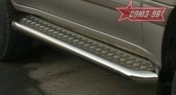 Защита порогов с листом Souz-96 (d76). Toyota Land Cruiser 10 100 дорестайлинг (1998-2002)