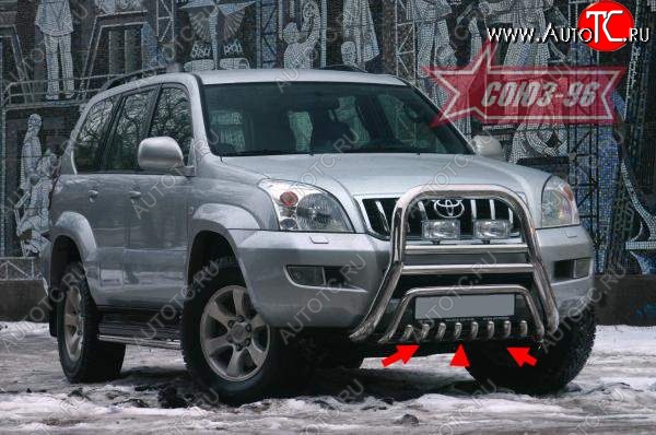 15 434 р. Защита переднего бампера нижняя Souz-96 Toyota Land Cruiser Prado J120 (2002-2009)  с доставкой в г. Белгород