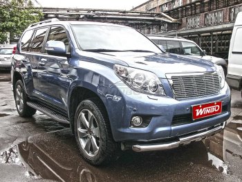 15 799 р. Защита переднего бампера WINBO (Ø76 мм, нержавейка) Toyota Land Cruiser Prado J120 (2002-2009)  с доставкой в г. Белгород. Увеличить фотографию 3