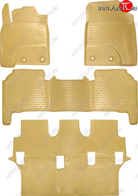 3 199 р. Комплект ковриков в салон Element (4 шт, полиуретан, бежевые)  Toyota Land Cruiser  200 (2012-2015) 1-ый рестайлинг  с доставкой в г. Белгород