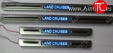 6 899 р. Накладки на порожки автомобиля CT v2 Toyota Land Cruiser 200 1-ый рестайлинг (2012-2015)  с доставкой в г. Белгород
