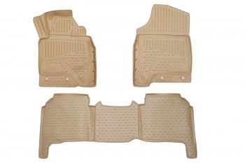 Комплект 3D ковриков салона Element (полиуретан) П.Р Toyota Land Cruiser  200 (2012-2015) 1-ый рестайлинг (Бежевые)