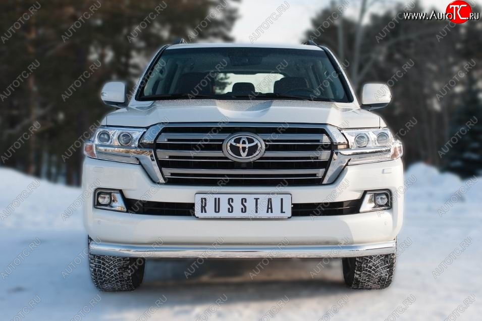20 399 р. Одинарная защита переднего бампера диаметром 76 мм SLITKOFF  Toyota Land Cruiser  200 (2015-2021) 2-ой рестайлинг  с доставкой в г. Белгород