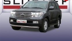 Одинарная защита переднего бампера из трубы диаметром 76 мм Slitkoff Toyota Land Cruiser  200 (2007-2012) дорестайлинг