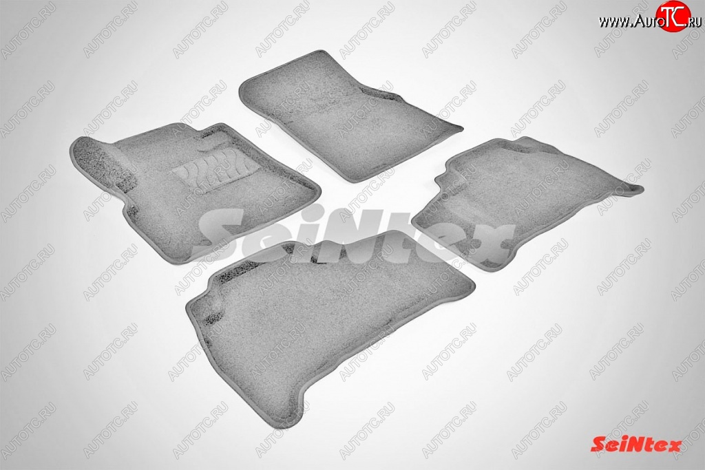 6 199 р. Износостойкие коврики в салон SeiNtex Premium 3D 4 шт. (ворсовые, серые) Toyota Land Cruiser 200 дорестайлинг (2007-2012)  с доставкой в г. Белгород