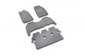 Комплект ковриков салона Element (полиуретан) Toyota Land Cruiser  200 (2007-2012) дорестайлинг (черные)