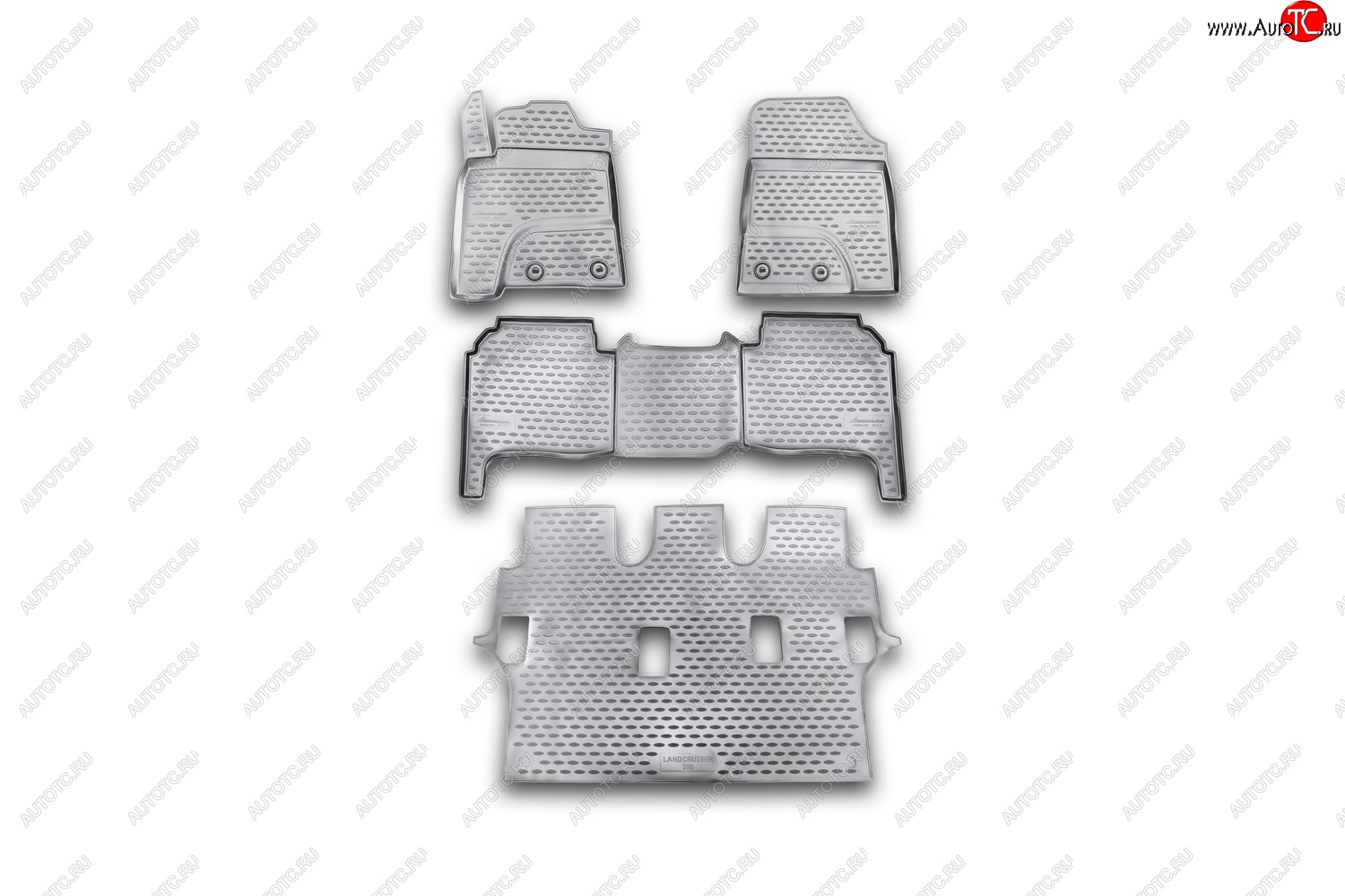 3 399 р. Комплект ковриков салона Element (полиуретан)  Toyota Land Cruiser  200 (2007-2012) дорестайлинг (серые)  с доставкой в г. Белгород