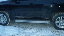 Защита порогов d42 мм Металл Дизайн Toyota Land Cruiser Prado J150 дорестайлинг (2009-2013) (полированная нержавейка)