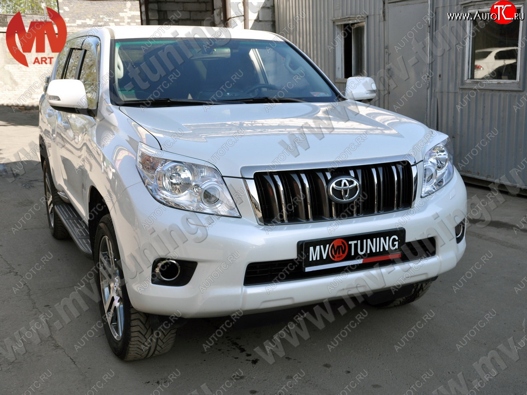1 599 р. Реснички на фары JAOS Toyota Land Cruiser Prado J150 дорестайлинг (2009-2013) (Неокрашенные)  с доставкой в г. Белгород