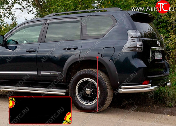 7 999 р. Расширитель арки RA (вылет 30 мм, задний левый) Toyota Land Cruiser Prado J150 дорестайлинг (2009-2013) (Поверхность глянец под покраску, Неокрашенный)  с доставкой в г. Белгород