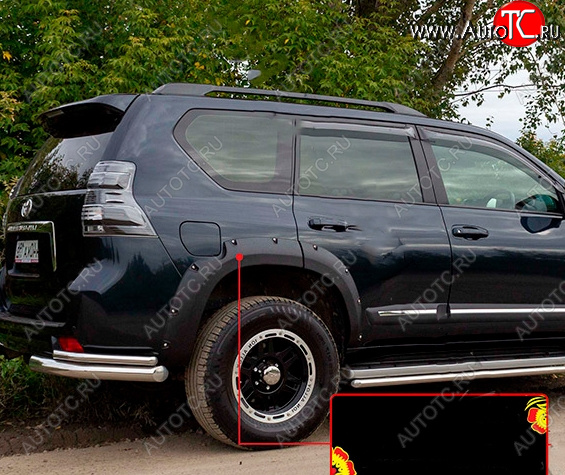 7 999 р. Расширитель арки RA (вылет 30 мм, задний правый) Toyota Land Cruiser Prado J150 дорестайлинг (2009-2013) (Поверхность шагрень)  с доставкой в г. Белгород