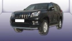 Одинарная защита переднего бампера диаметром 76 мм Slitkoff Toyota Land Cruiser Prado  J150 (2009-2013) дорестайлинг