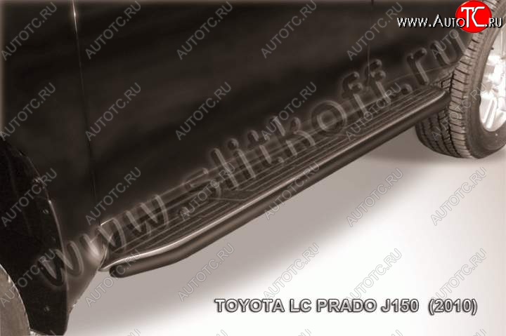 9 349 р. Защита штатного порога d42 Slitkoff Toyota Land Cruiser Prado J150 дорестайлинг (2009-2013) (Цвет: серебристый)  с доставкой в г. Белгород