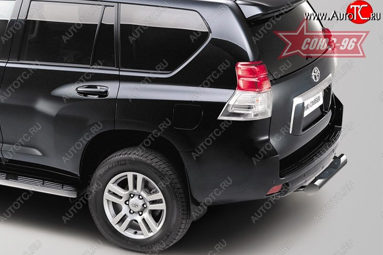 17 189 р. Защита заднего бампера с пластиковой проступью (d76) Souz-96 Toyota Land Cruiser Prado J150 дорестайлинг (2009-2013)  с доставкой в г. Белгород