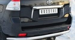 19 599 р. Одинарная защита заднего бампера из трубы диаметром 63 мм SLITKOFF  Toyota Land Cruiser Prado  J150 (2009-2013) дорестайлинг  с доставкой в г. Белгород. Увеличить фотографию 2