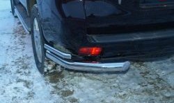 Двойная защита заднего бампера (углы d76 мм) Металл Дизайн Toyota Land Cruiser Prado J150 дорестайлинг (2009-2013) (полированная нержавейка)