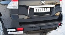 14 949 р. Защита заднего бампера (2 трубы Ø76 и 63 мм уголки, нержавейка) SLITKOFF Toyota Land Cruiser Prado J150 дорестайлинг (2009-2013)  с доставкой в г. Белгород. Увеличить фотографию 2