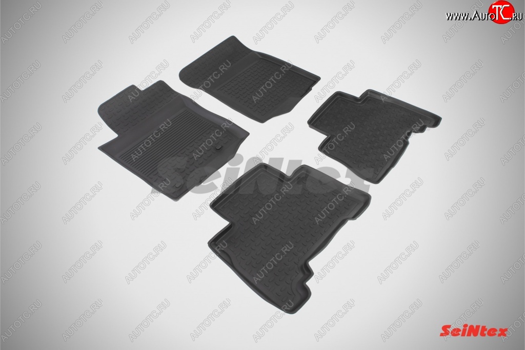 3 399 р. Износостойкие коврики в салон с высоким бортом SeiNtex Premium 4 шт. (резина) Toyota Land Cruiser Prado J150 дорестайлинг (2009-2013)  с доставкой в г. Белгород