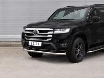 21 999 р. Защита переднего бампера (Ø76 мм, нержавейка) SLITKOFF Toyota Land Cruiser J300 дорестайлинг (2021-2025)  с доставкой в г. Белгород. Увеличить фотографию 2