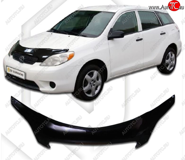 2 799 р. Дефлектор капота CA-Plastiс Toyota Matrix E130 (2003-2008) (Classic черный, Без надписи)  с доставкой в г. Белгород