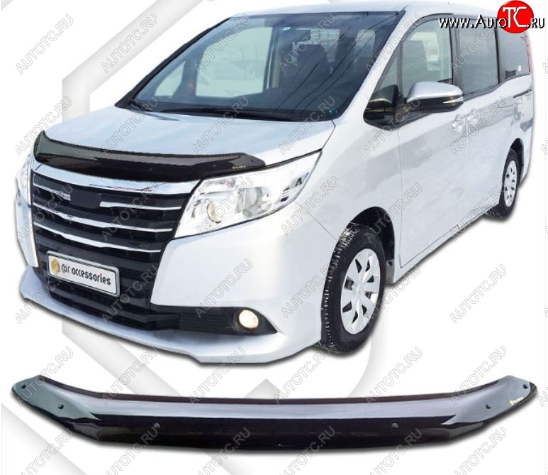 2 159 р. Дефлектор капота CA-Plastiс Toyota Noah 3 дорестайлинг (2014-2017) (Classic черный, Без надписи)  с доставкой в г. Белгород