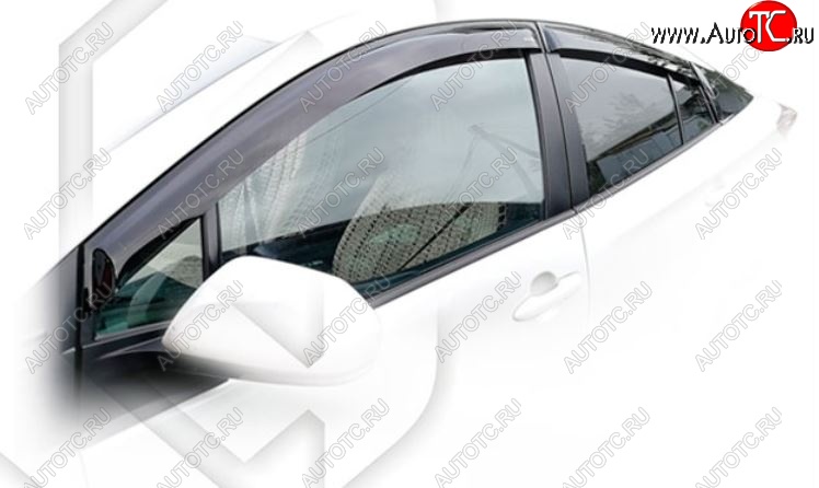 2 199 р. Дефлектора окон CA-Plastic Toyota Prius XW50 дорестайлинг (2015-2018) (Classic полупрозрачный, Без хром.молдинга)  с доставкой в г. Белгород