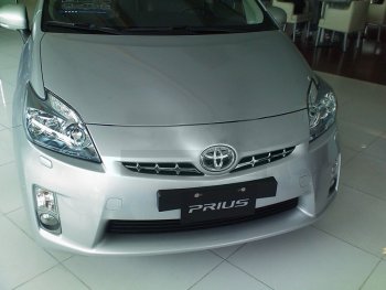 1 459 р. Декоративные элементы решетки радиатора SAT  Toyota Prius  XW30 (2009-2011) дорестайлинг (Хром)  с доставкой в г. Белгород. Увеличить фотографию 2