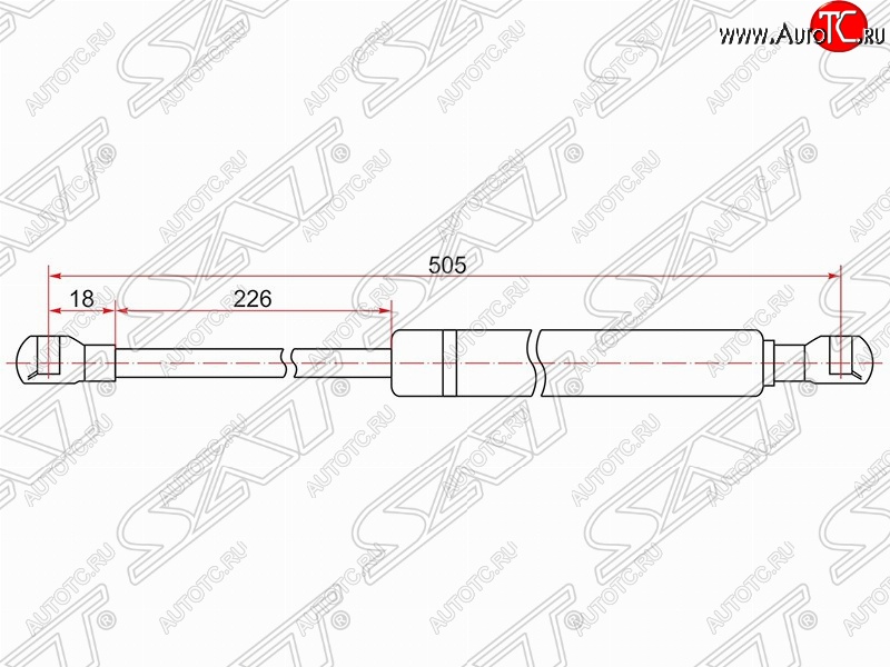 529 р. Газовый упор крышки багажника SAT  Toyota Prius  XW30 (2009-2011) дорестайлинг  с доставкой в г. Белгород