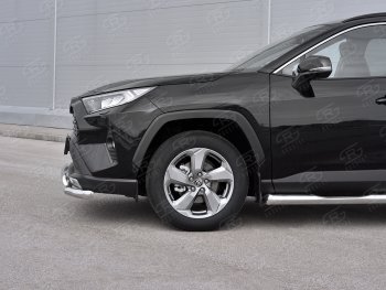 16 399 р. Защита переднего бампера (2 трубы Ø63 и 75х42 мм, нержавейка) Russtal Toyota RAV4 XA50 5 дв. дорестайлинг (2018-2025)  с доставкой в г. Белгород. Увеличить фотографию 3