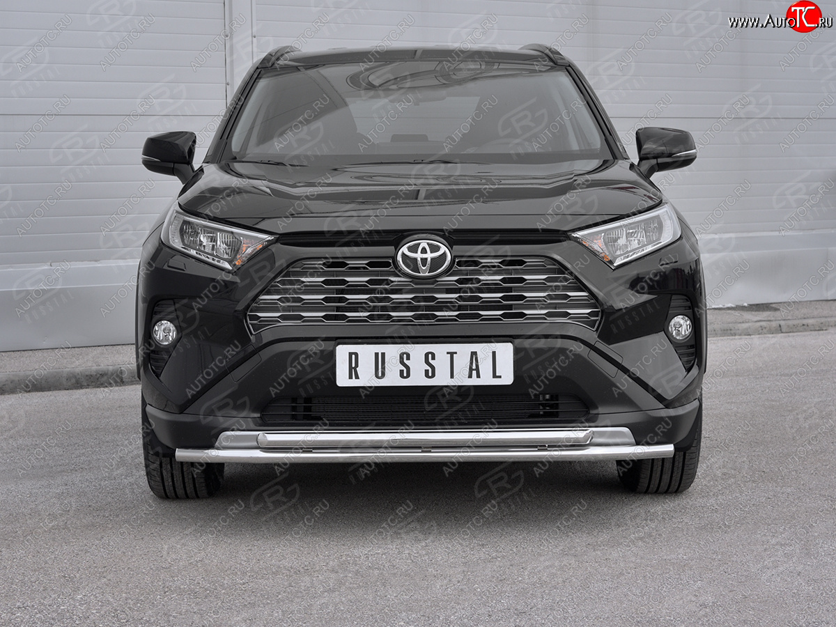 18 899 р. Защита переднего бампера (2 трубы Ø42 мм, нержавейка) SLITKOFF Toyota RAV4 XA50 5 дв. дорестайлинг (2018-2025)  с доставкой в г. Белгород