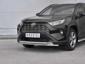 18 899 р. Защита переднего бампера (2 трубы Ø42 мм, нержавейка) SLITKOFF Toyota RAV4 XA50 5 дв. дорестайлинг (2018-2025)  с доставкой в г. Белгород. Увеличить фотографию 3