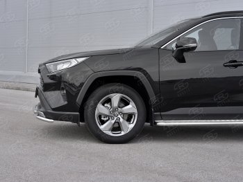 18 899 р. Защита переднего бампера (2 трубы Ø42 мм, нержавейка) SLITKOFF Toyota RAV4 XA50 5 дв. дорестайлинг (2018-2025)  с доставкой в г. Белгород. Увеличить фотографию 4