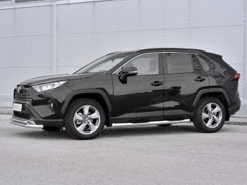 19 999 р. Защита переднего бампера (2 трубы Ø63 и 42 мм, нержавейка) SLITKOFF Toyota RAV4 XA50 5 дв. дорестайлинг (2018-2025)  с доставкой в г. Белгород. Увеличить фотографию 3