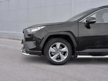 19 999 р. Защита переднего бампера (2 трубы Ø63 и 42 мм, нержавейка) SLITKOFF Toyota RAV4 XA50 5 дв. дорестайлинг (2018-2025)  с доставкой в г. Белгород. Увеличить фотографию 4